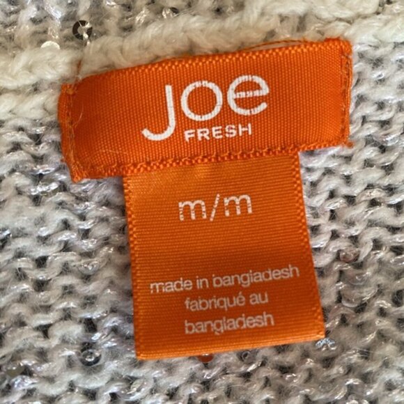 White Long Sleeve Sequin Sweater Size Medium - Picture 11 of 13